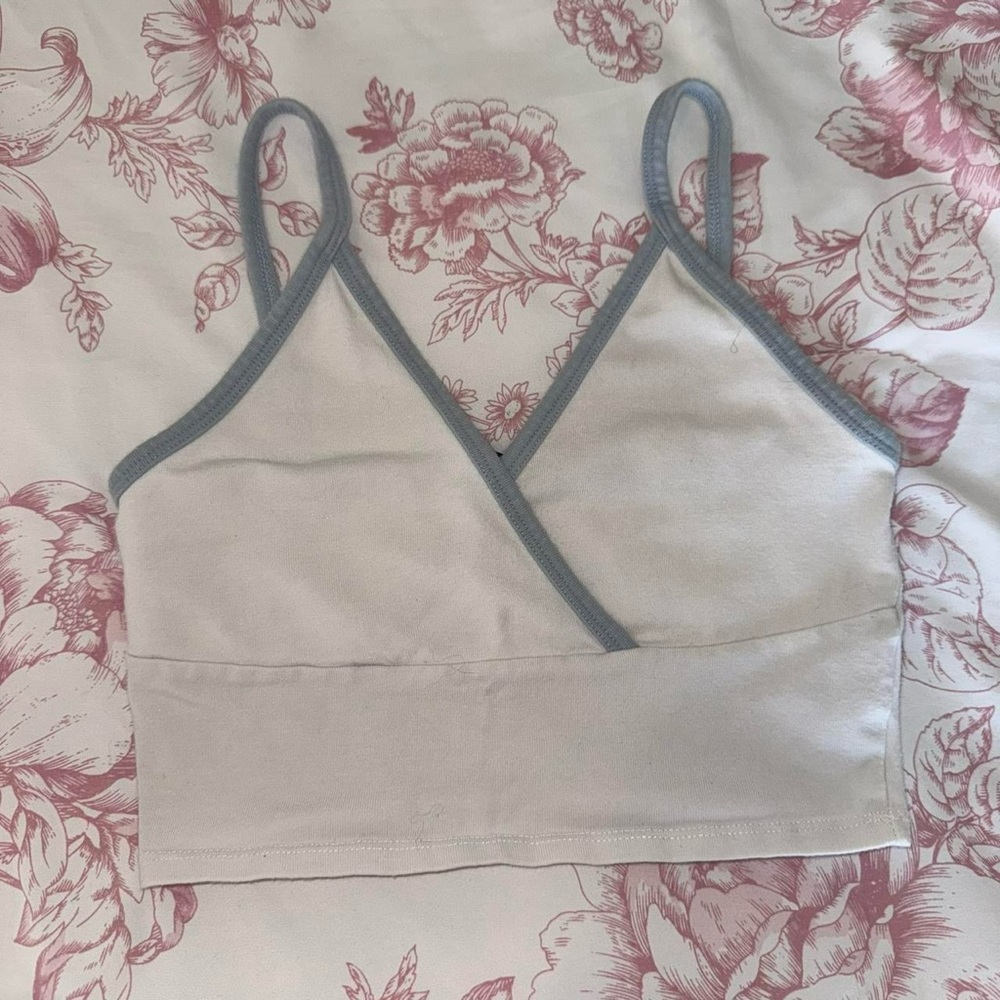 white and blue brandy melville amara tank top
